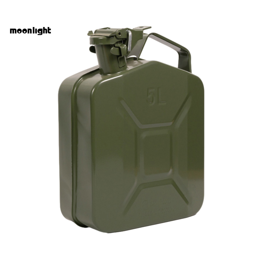 5l Portable Metal Water Jug with Leak-proof Lid Anti-slip Locking Pin – Outdoor Camping Liquid Container for Emergency