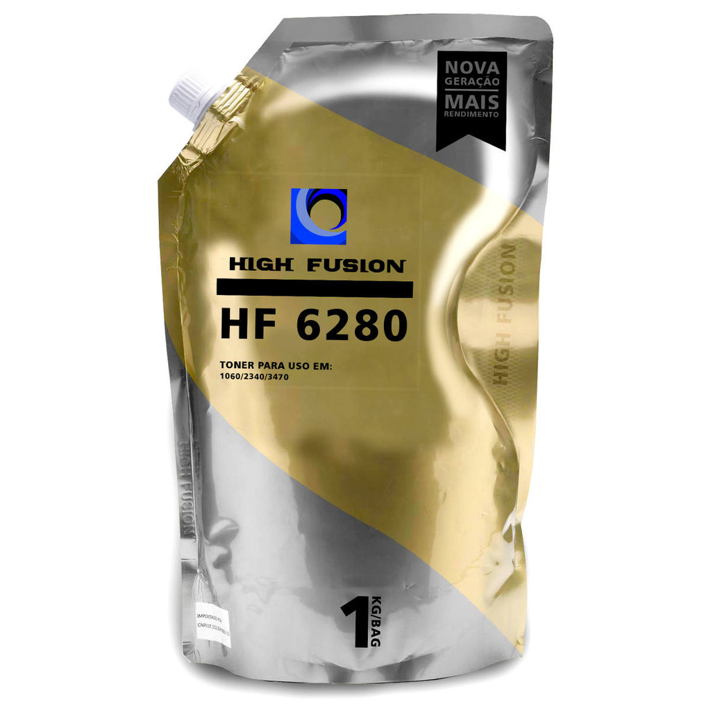 Pó de Toner High Fusion HF6280 HF-6280 Compatível para TN3472 TN1060 TN2340 TN3442 Preto Bag de 1 kg