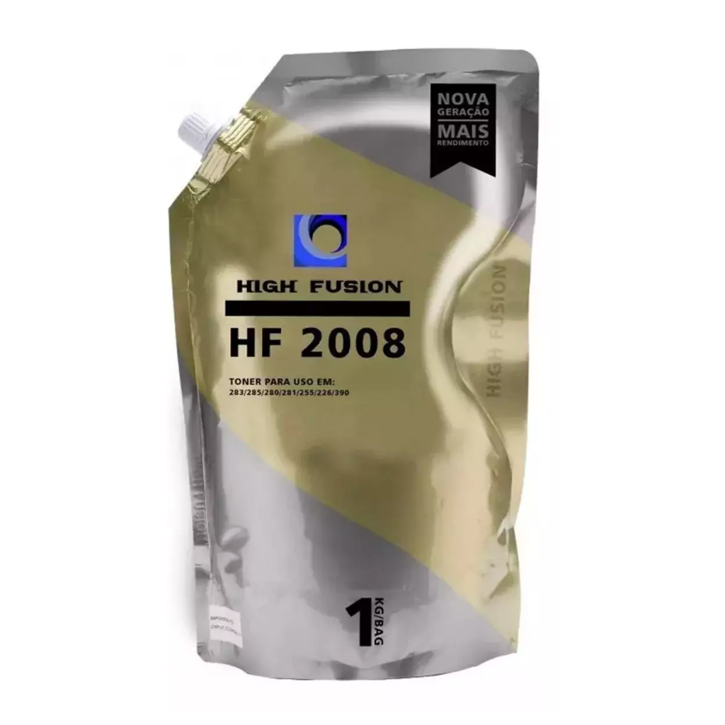 Pó de Toner High Fusion HF2008 Compatível HP 283/285/280/281/255/226/390 Bag 1kg