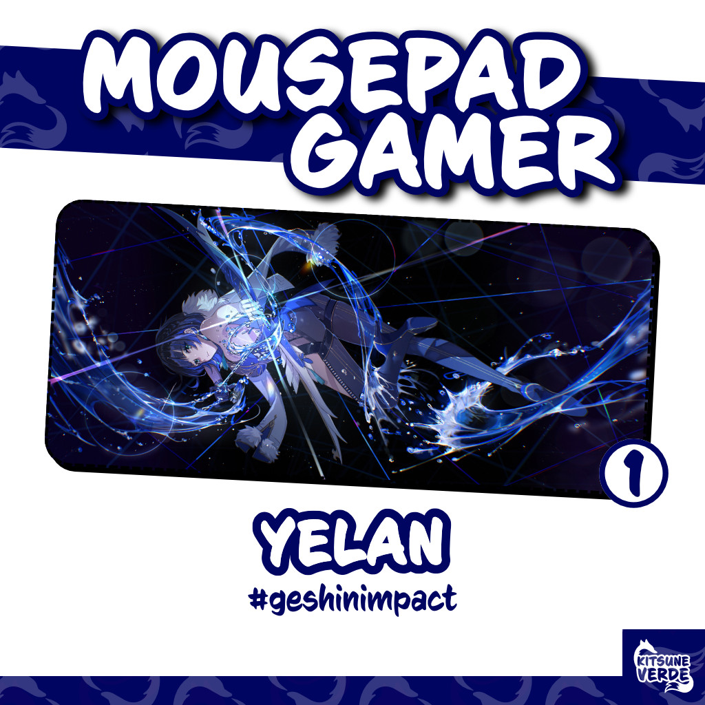 Mouse Pad Gamer  - Yelan - Genshin Impact - 90x40 - 80x40 - 70x30 - 60x40 40x45 cm