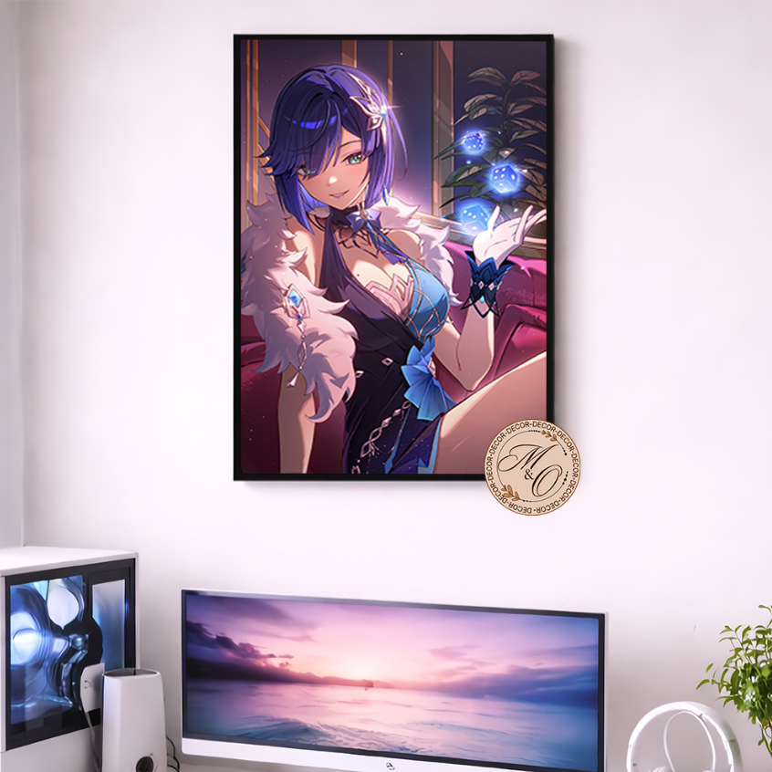 Quadro Decorativo Quarto Casa Jogo Genshin Impact Fontaine Skin Yelan Varios Tamanhos Modelos 1 Peça