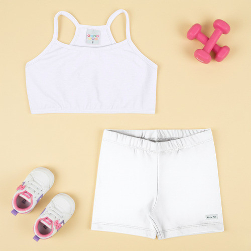 Conjunto Fitness Ginástica Meninas Top E Shorts Have Fun