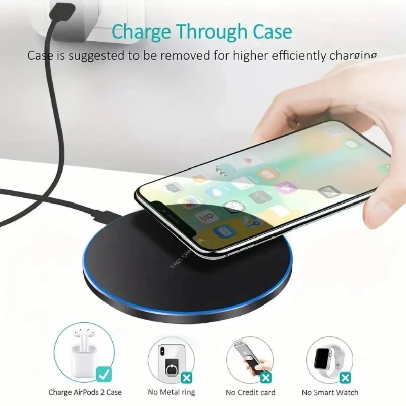 Pad de carregamento rápido de indução sem fio, Dock Station para iPhone 15, 14, 13, 12, X Pro Max, Samsung S23, S22. 30w