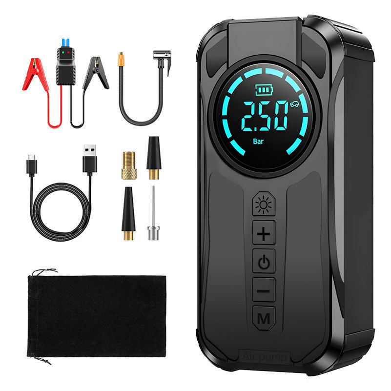 Auxiliar de Partida 10000mAh Portátil com Compressor de Ar 150 PSI Power Bank para Carro/Moto ANJGG BRASIL