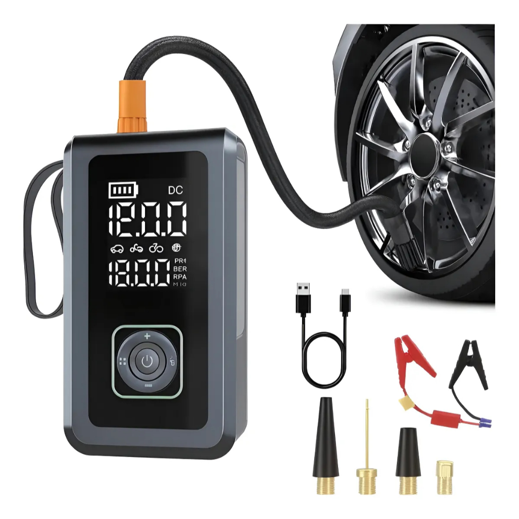 Auxiliar de Partida Peining 500A 10000mAh | Compressor 150 PSI | LED SOS | Power Bank | Carro e Moto