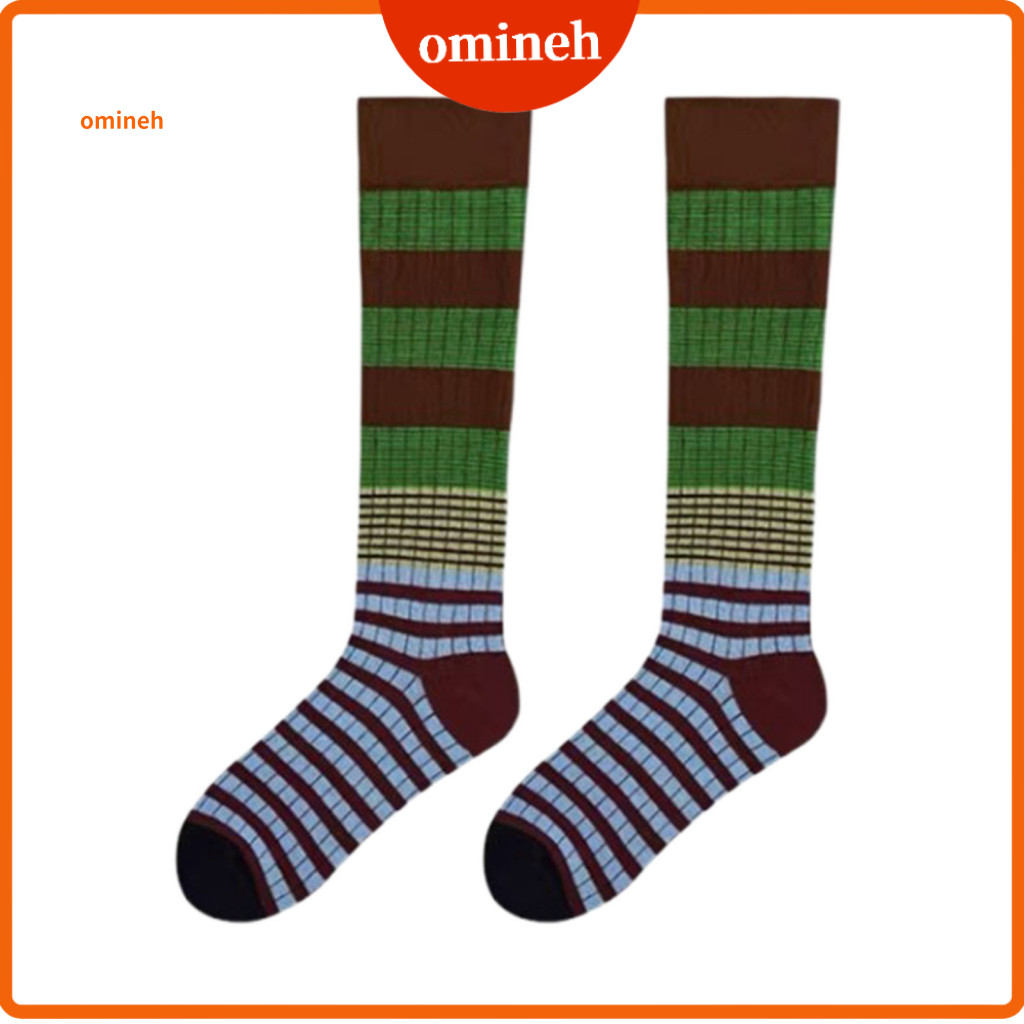 Striped Knee Socks Breathable High for Women – Colorful Retro Stretchy for Roller Skating Running Sports Wear