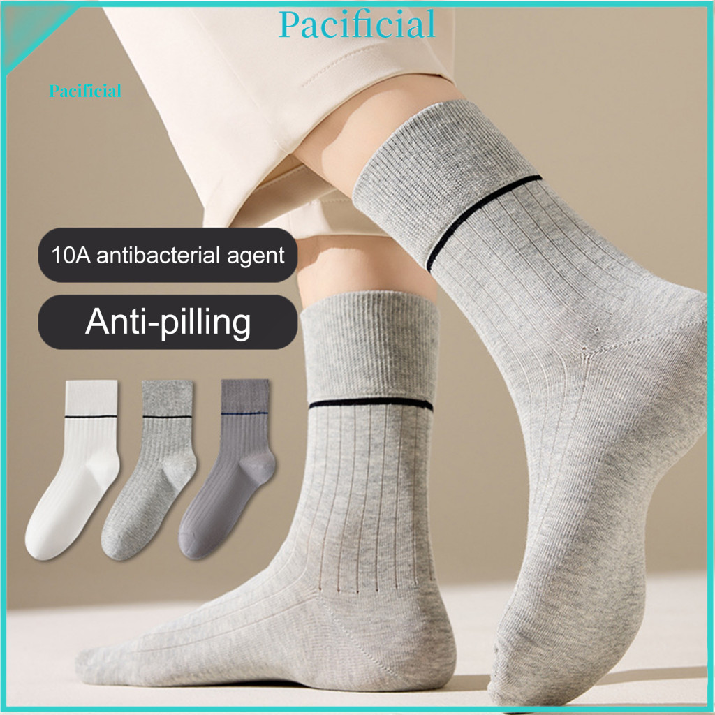 Men Antibiosis Socks Breathable Men's Cotton Dress Antibacterial Ribbed Crew for Business Sports Daily Wear Anti-odor fo