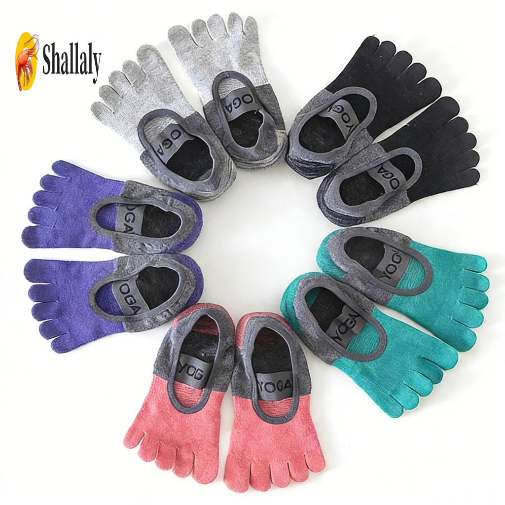 Comfortable Yoga Footwear Breathable Workout Socks 1 Pair Women’s Non-slip with Five Toe Design Ballet Style Studio Ex