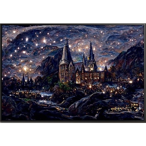 5D Hogwarts castle diy Pintura Diamante Artesanal Céu Estrelado Castelo Decoração De Casa Romântica Luz Noturna Escura P