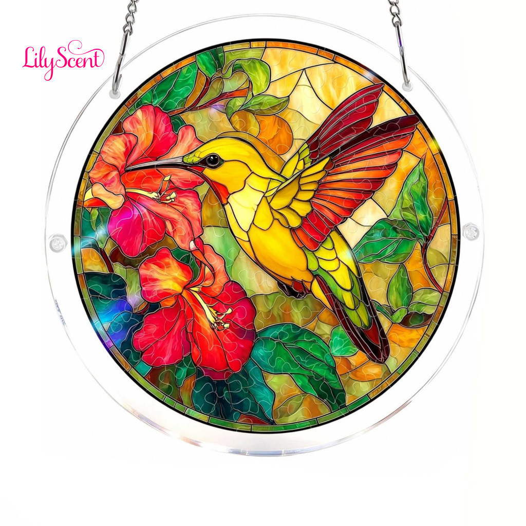 Colorful Light Art Puzzle Acrylic Sun Catcher Jigsaw Suncatcher Diy Stained Glass Style Window Hanging Kit for Home Gard