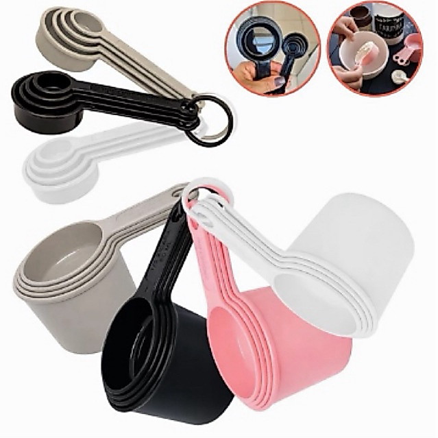 Kit Conjunto Medidores Xícara (60/80/120/240ml) 4 Peças Cores Sortidas