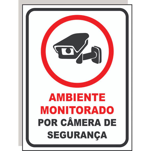 Placa Ambiente Monitorado Por Câmeras De Segurança PS 1mm