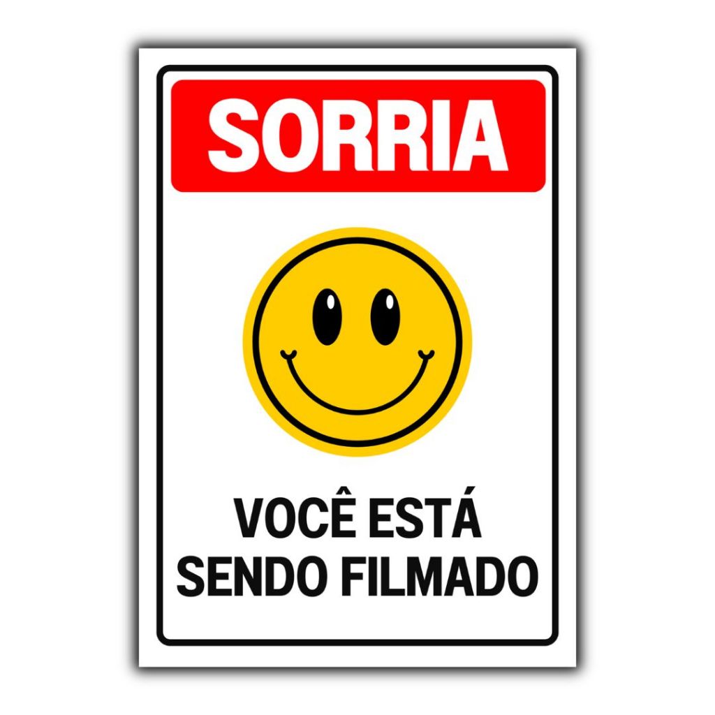 Placa Ambiente Monitorado Sorria Você Está Sendo Filmado