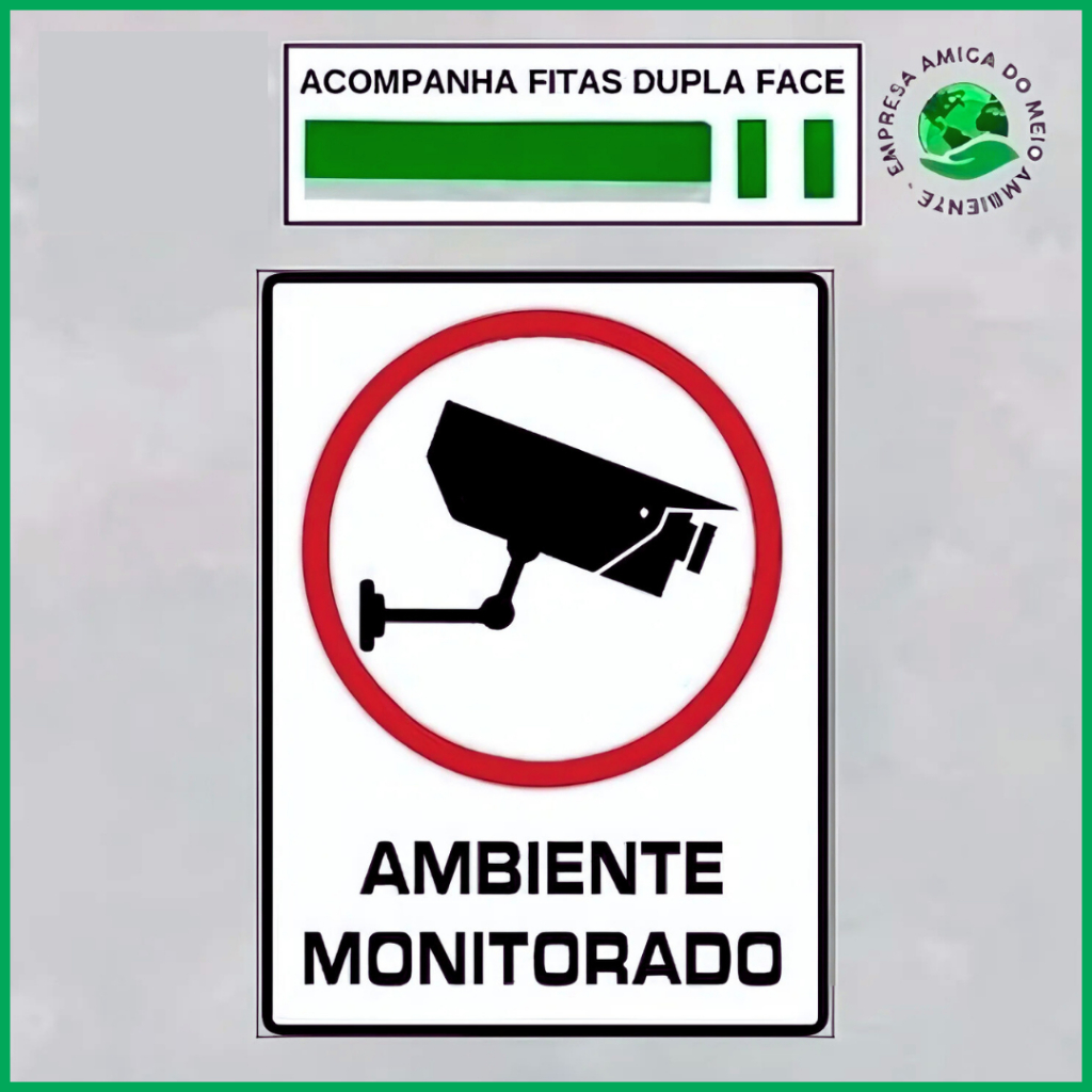 Placa Ambiente Monitorado 20x30