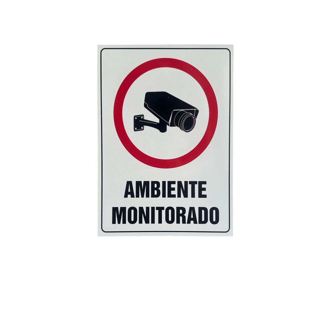 Placa Ambiente Monitorado 18,7x25cm
