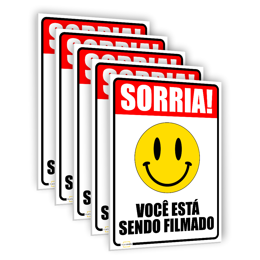 Placas Sorria Você Esta Sendo Filmado Monitoramento Ambiente Monitorado Segurança