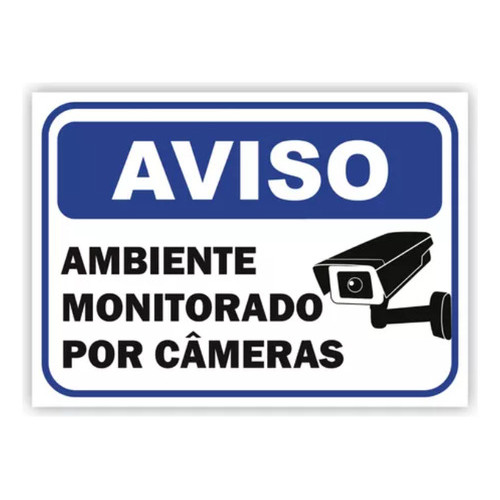 Adesivo Aviso Ambiente Monitorado Por Cameras 25x18cm