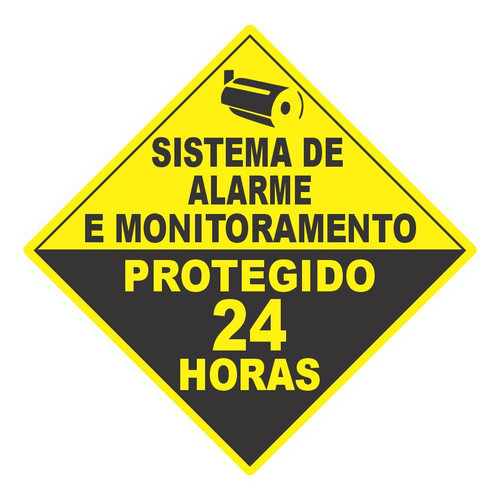 Placa Grande Ambiente Monitorado 40x40 Alarme Vigilância 24