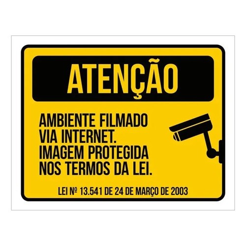 Placa De Ambiente Monitorado Ambiente Filmado Via Internet