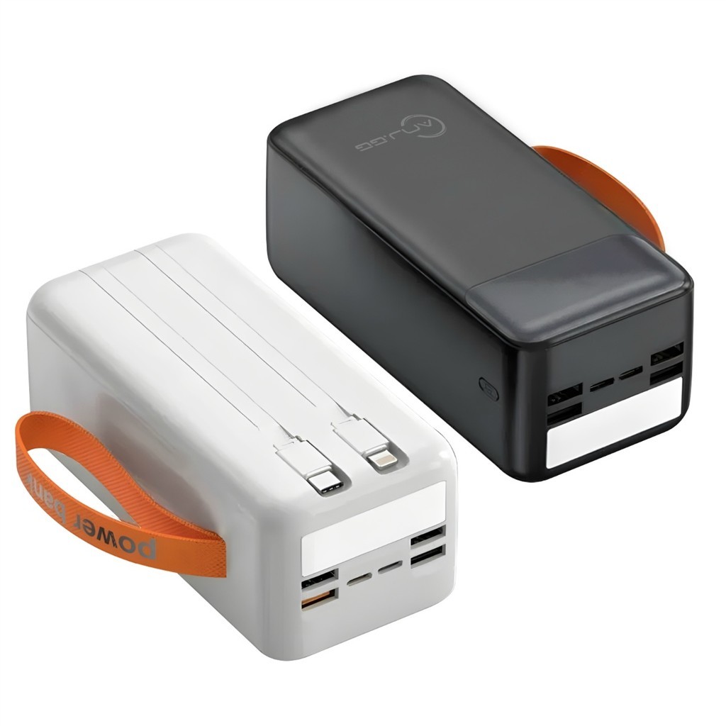 Power Bank 50000mAh Carregador Portátil com Cabos Embutidos e Display Digital ANJGG BRASIL