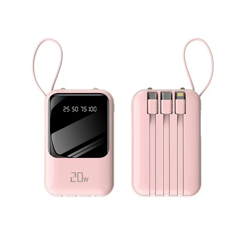 Carregador Portátil Power Bank 10000mAh com Display LED e 4 Cabos Embutidos Maquinas