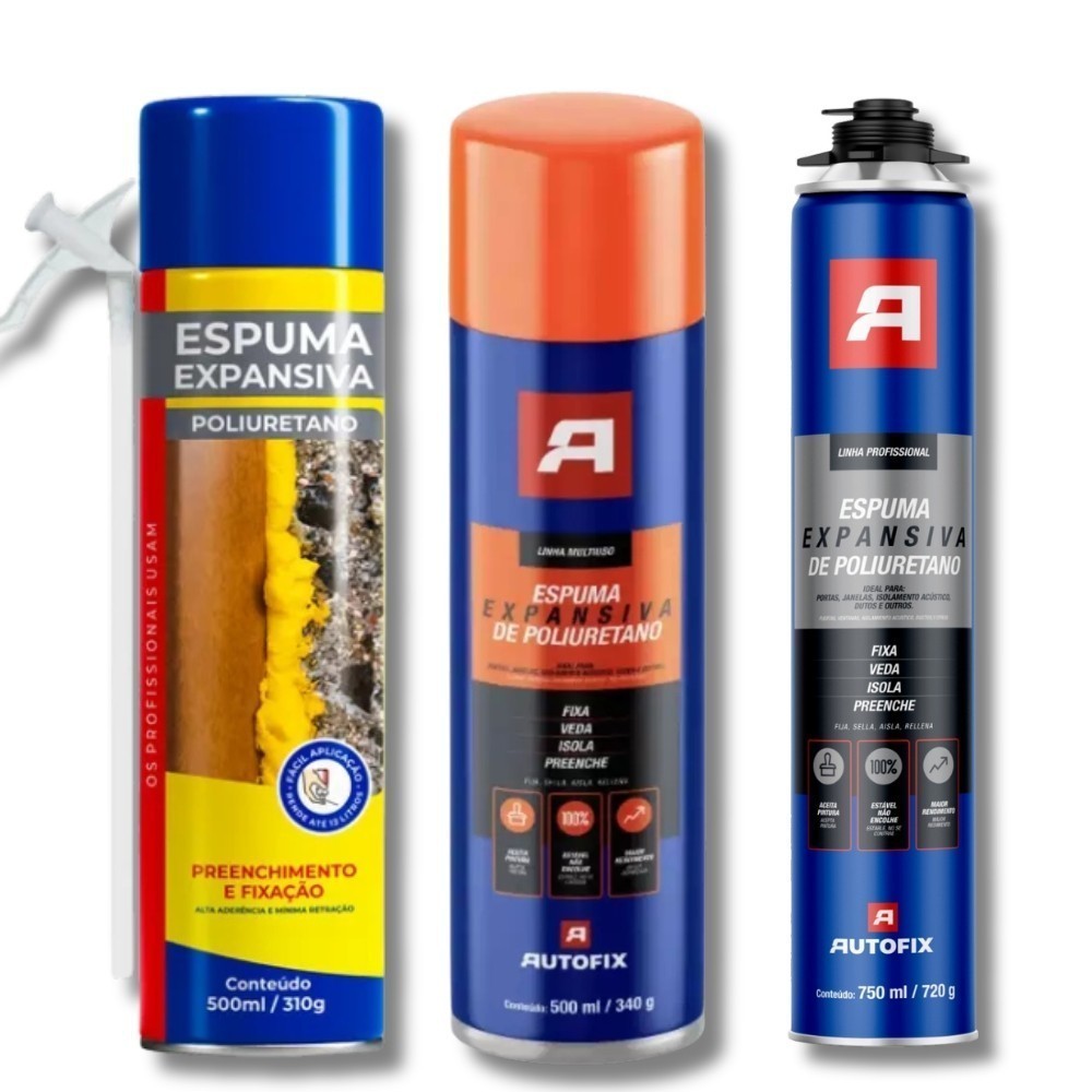 Espuma Expansiva Spray Veda Frestas 330ml 500ml e 750ml OK