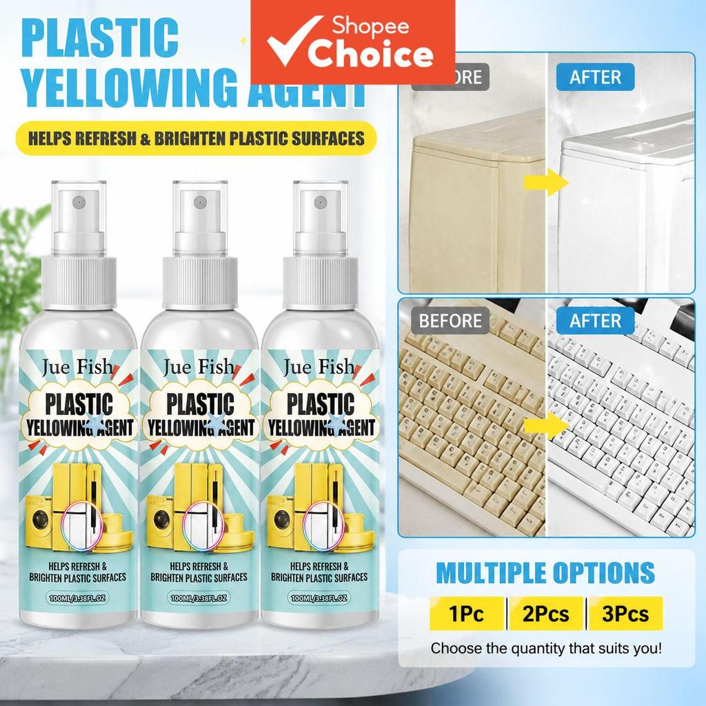 Spray Removedor De Amarelecimento Plástico De Uma Peça 100ml , Limpador De Oxidação Eficaz Para Brilho De Aparelhos E Ma