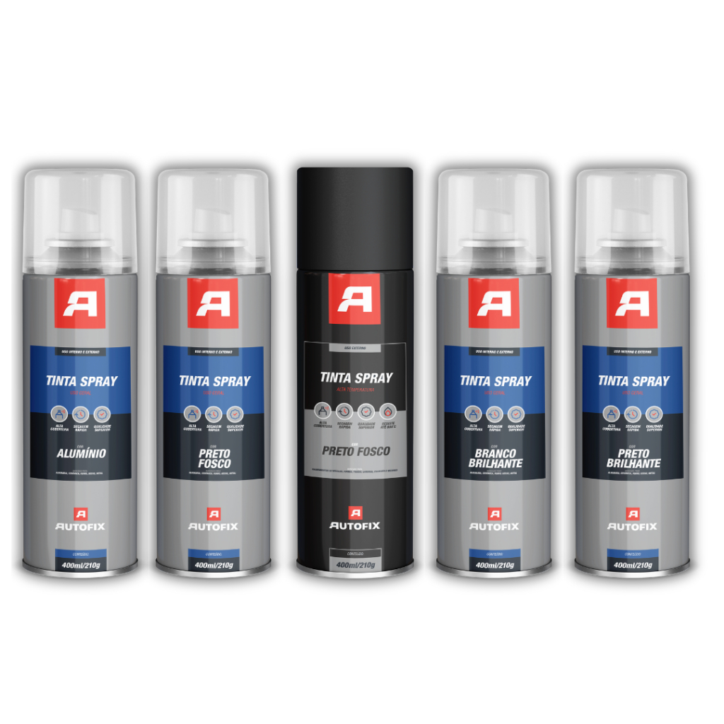 Kit 2 Premium Spray Uso Geral 400ml - Autofix 400ml / 210g - CORES