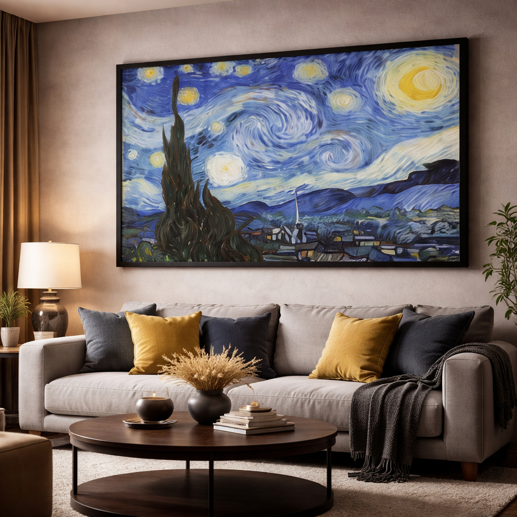 Quadro Decorativo Arte Van Goch Pintura Abstrata Famosa Decoração Para Quarto Sala Cozinha