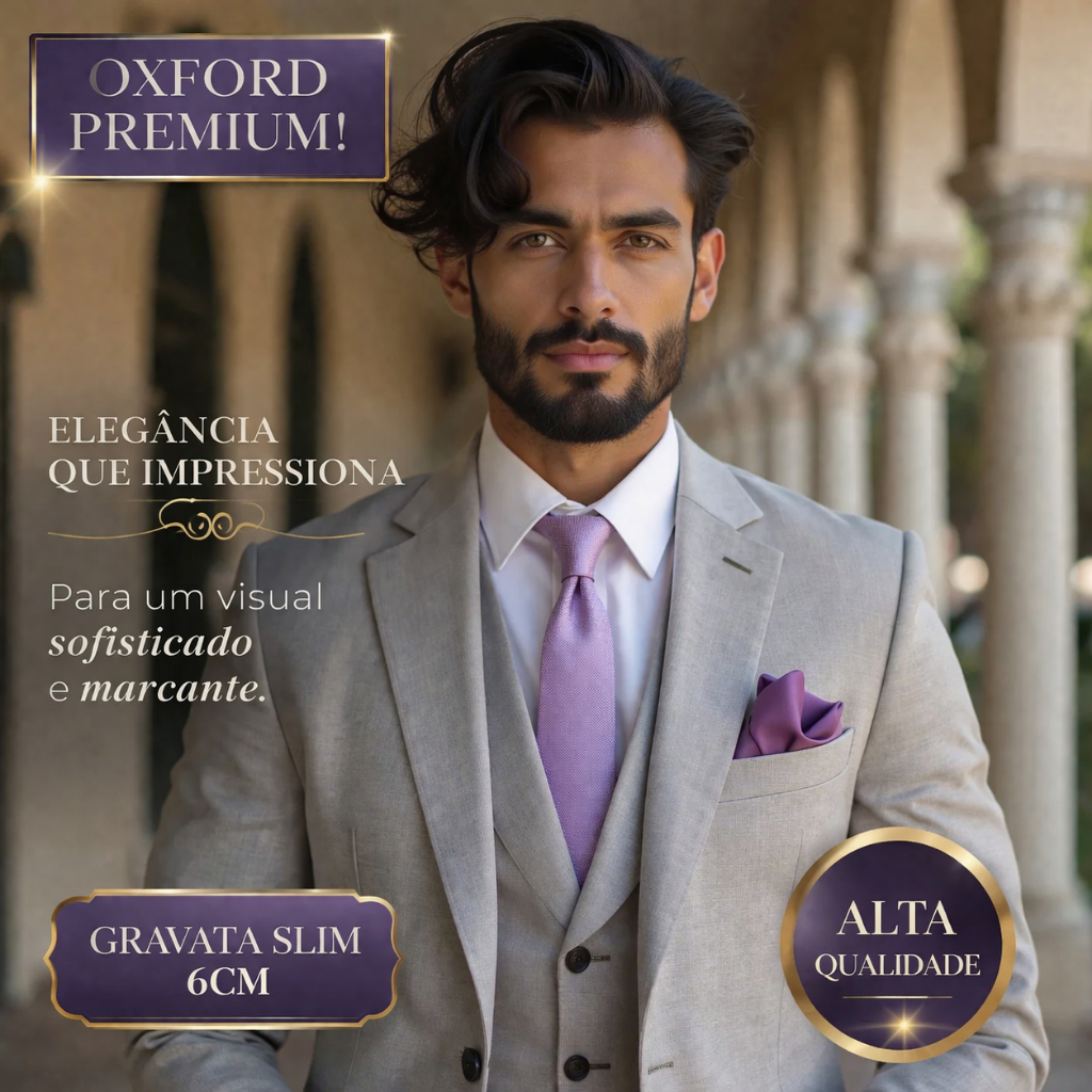 Gravata masculina Lilás Lavanda (Tecido Oxford) - Kit 10 a 14 unidades (A pronta entrega)