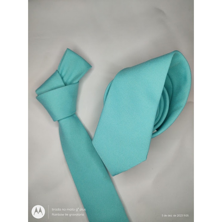 Gravata masculina azul Fosca (Tecido Oxford) - Kit de 10 a 14 unidades (A pronta entrega)