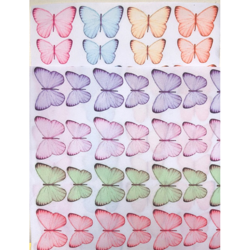 Borboleta em Tecido Oxford 4cm e 3cm (8 Unidades = 4 Pares | 4 Grandes e 4 Pequenas) para Laços e Tiaras