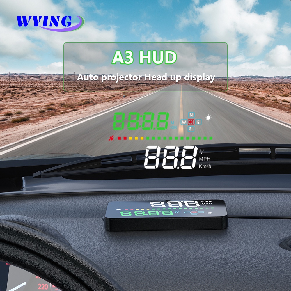 WYING A3 GPS HUD Display De Velocidade Do Veículo Automático Tensão Medidor Multifuncional Projetor Head Up Carro Adequa