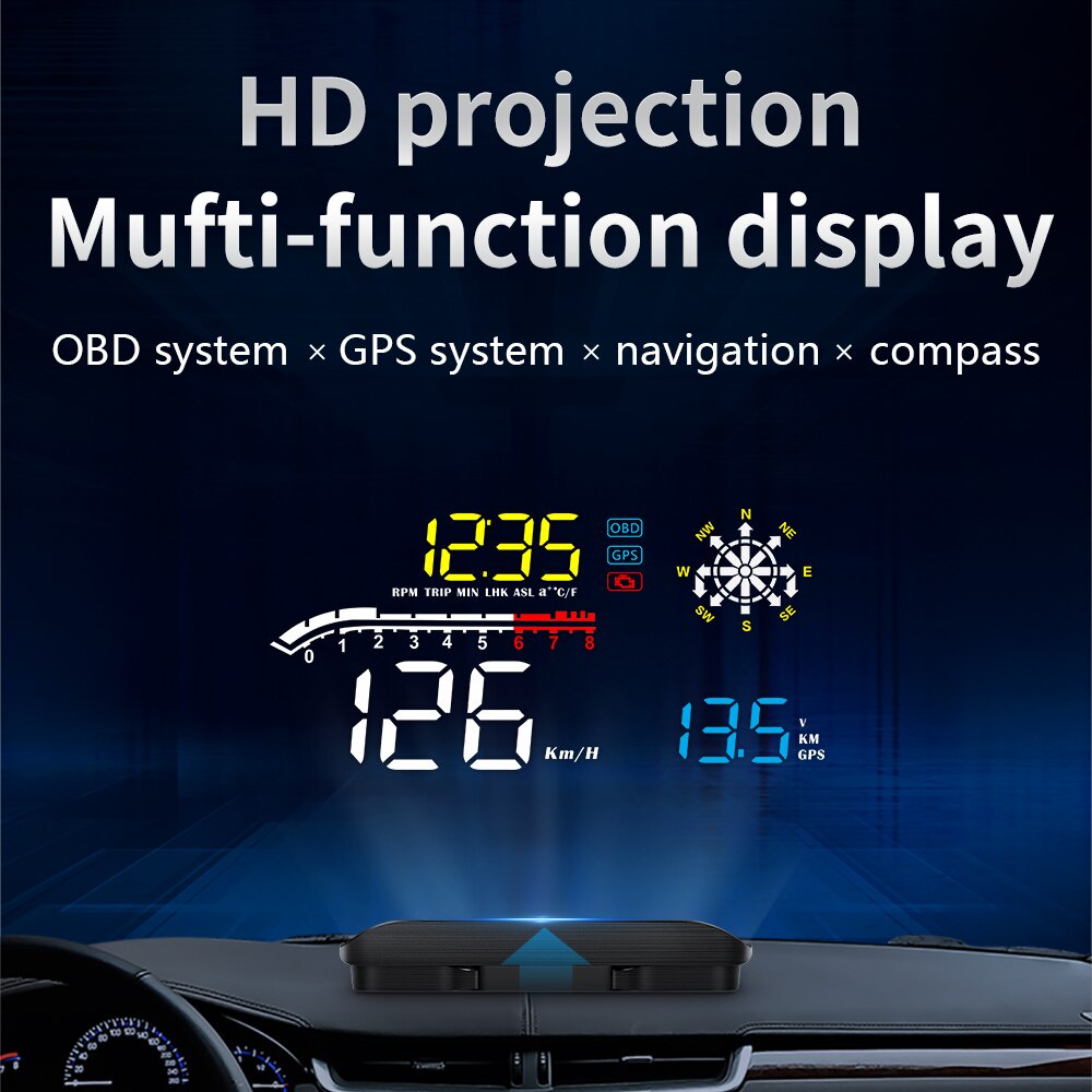 Universal HUD D1 OBD2 Carro Head Up Display LED Pára-Brisas Projetor OBD Scanner Velocidade Alarme De Aviso Combustível