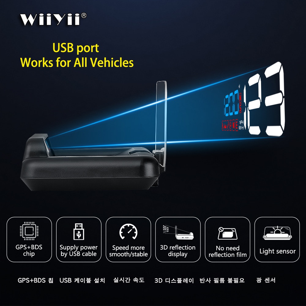 WiiYii T900 Espelho Carro HUD obd2 Head up display Projetor De Velocidade Excesso RPM Tensão Alarme De Segurança DiiYiir