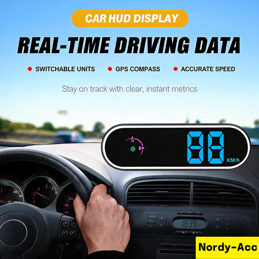 Inteligente GPS Bluetooth HUD Head Up Display Velocímetro Digital Alarme De Excesso De Velocidade Bússola Relógio Univer