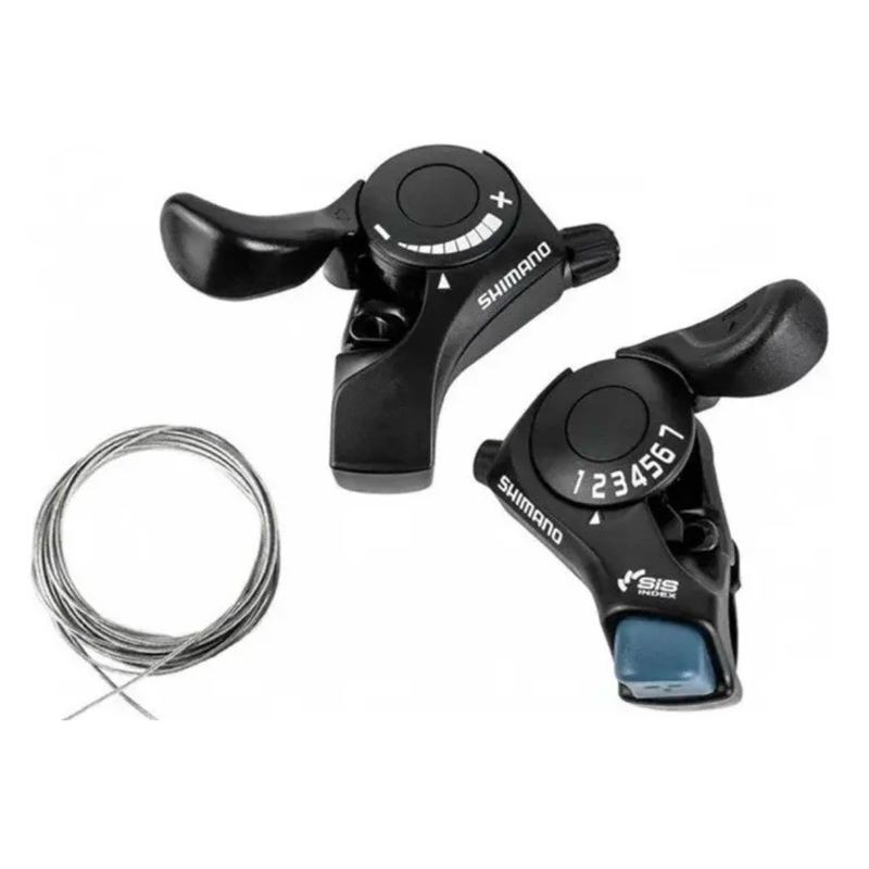 Par Alavancas Shimano Tourney TX30 3x7 21 Marchas C/ Visor Original