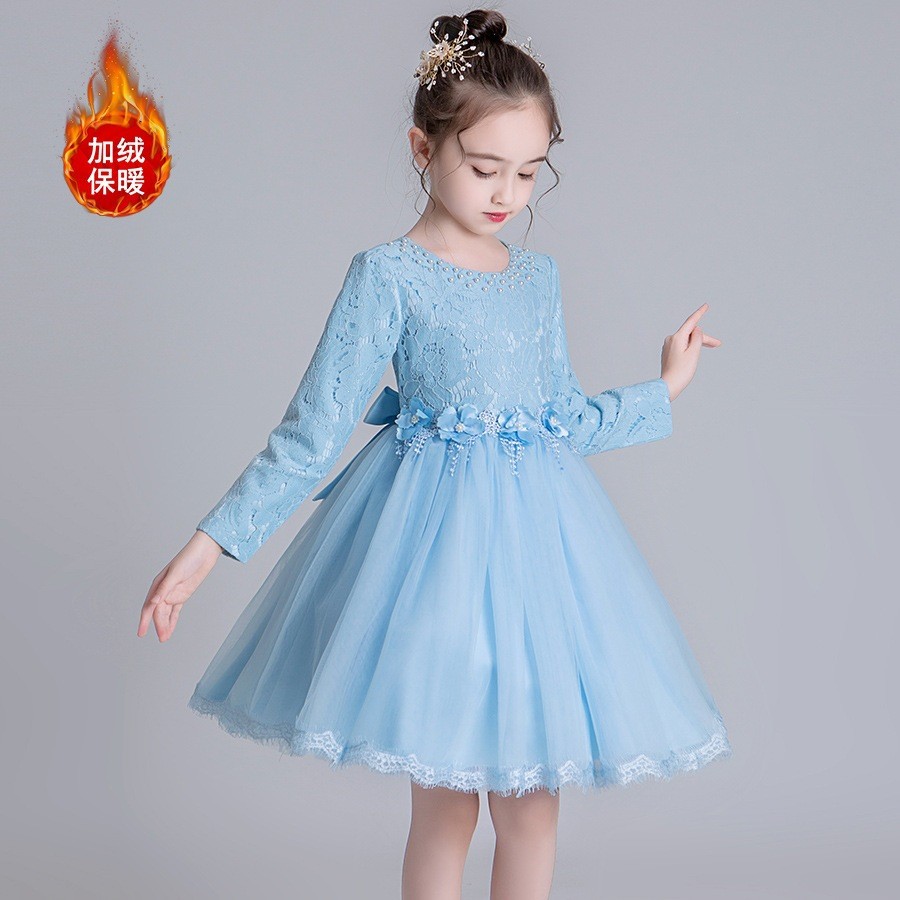 9 meninas vestido de princesa crianças vestido 3 anos de idade outono inverno vestido 201 bebê fio líquido roupas infant
