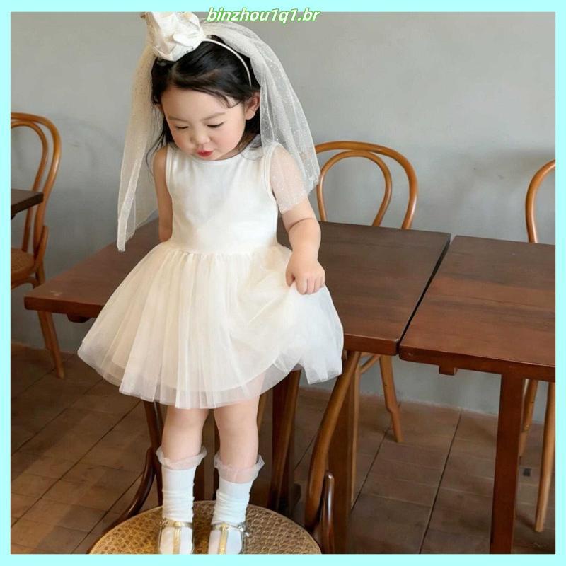 Meninas vestido de verão bebê menina vestido de verão colete Pettiskirt crianças verão vestido de princesa roupas infant