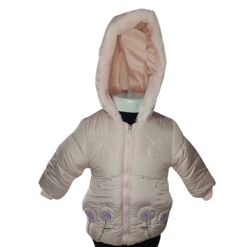 Jaqueta De nylon Infant. Florzinha Cor:Rosa;Tamanho:2-3 Anos