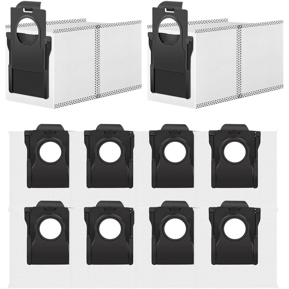 Pacote com 10 Sacos de Poeira Compatíveis com Dreametech X50 Ultra/L10s Pro Ultra/X30 Ultra/X40 Ultra/L40 Ultra/L10s Ult