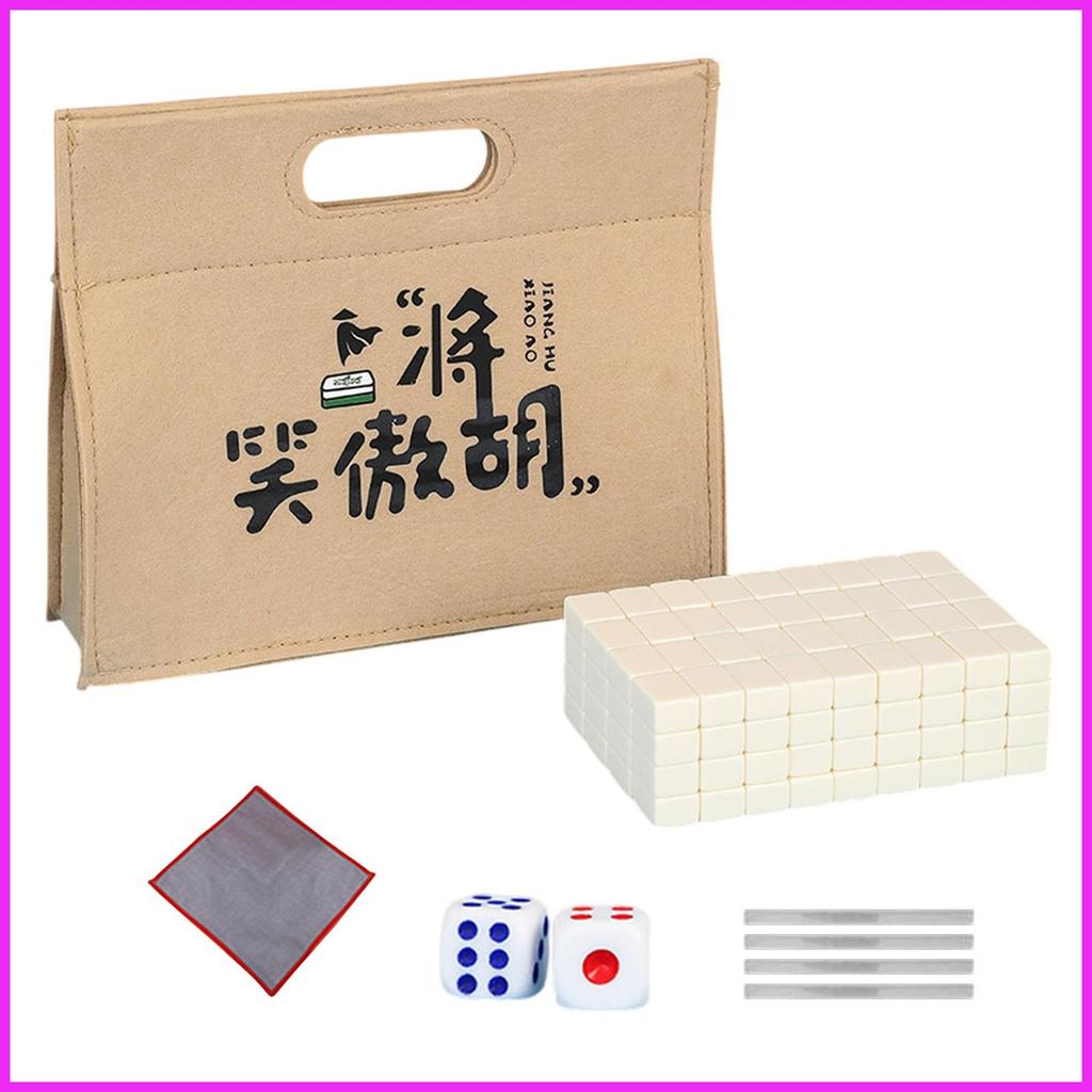Mahjong Portátil Conjunto A Pequena Toalha De Mesa Saco De Transporte Dados Telha Régua Telhas Jogo Para Amigo alpiert2b