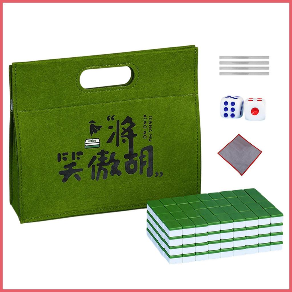 Mahjong Conjunto De Telha Pequena Toalha De Mesa Saco De Transporte Dados Régua Jogo De Tabuleiro Para Amigo Noite xurit