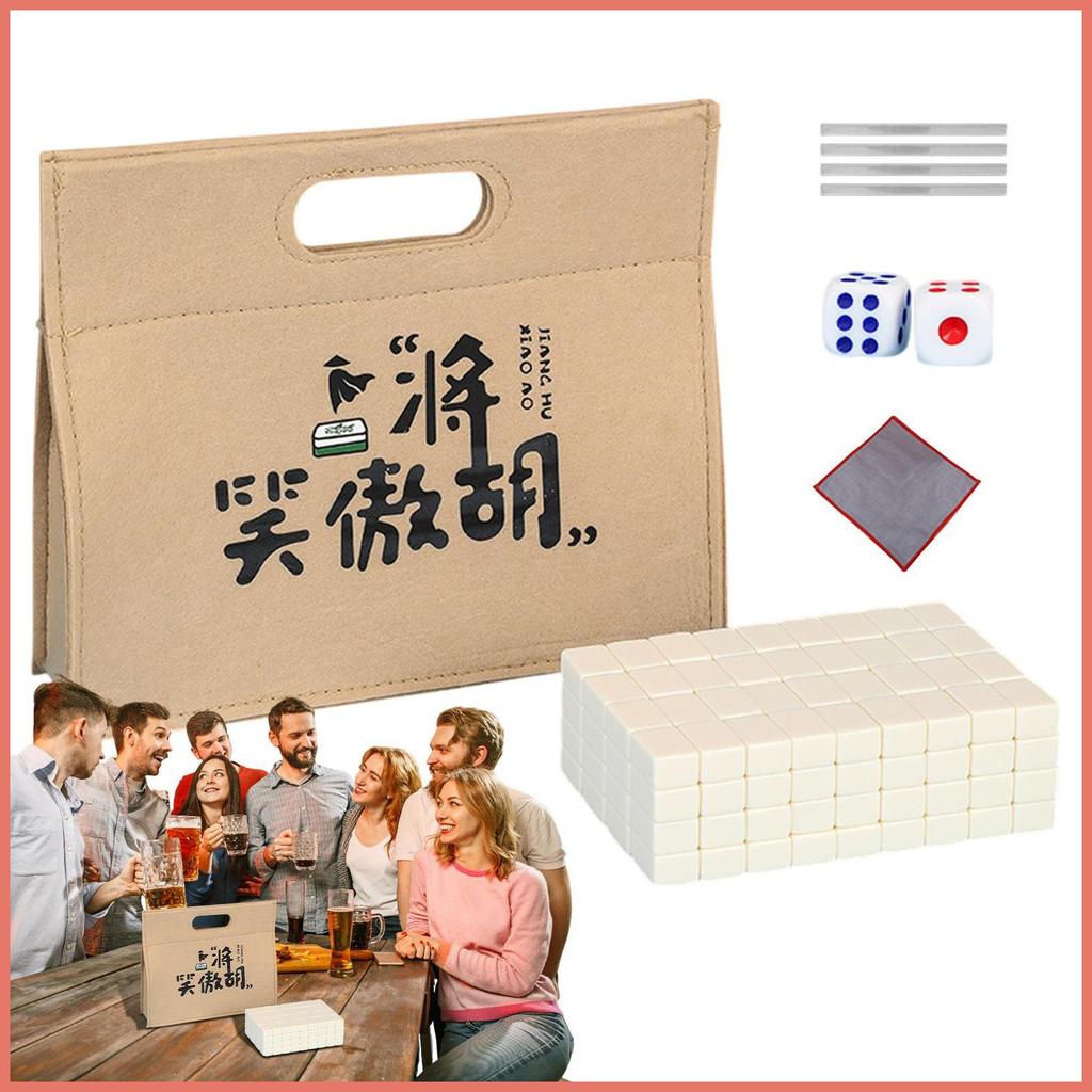 Conjunto De Mahjong De Viagem Pequena Toalha De Mesa Saco De Transporte Dados Telha Régua Jogo De Tabuleiro Para O Notur