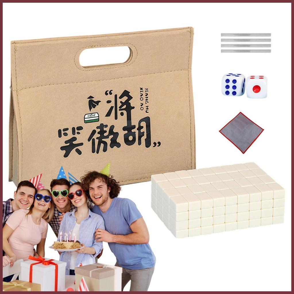Mahjong Conjunto De Telha Pequena Toalha De Mesa Saco De Transporte Dados Régua Jogo De Tabuleiro Para Amigo Noite Feria