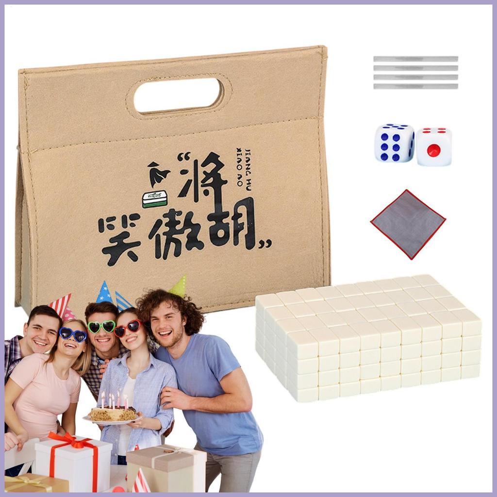 Mahjong Jogo Conjunto Toalha De Mesa Saco De Transporte Dados Telha Régua Pequena Viagem Pacote Para Amigo Noite onwasvn