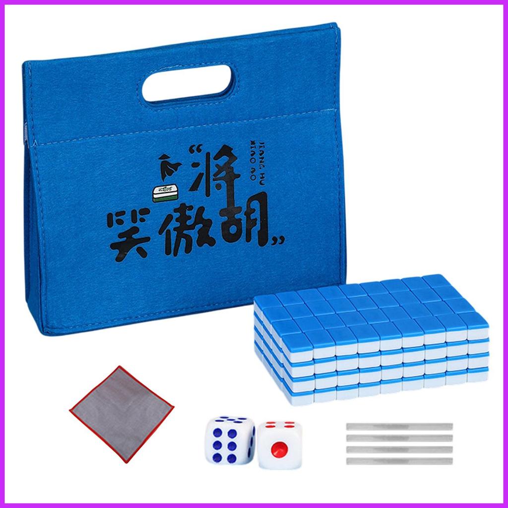 Mahjong Conjunto De Telha Toalha De Mesa Saco De Transporte Régua Pequena Família Jogo Para O Amigo Noite Feriado tayeni