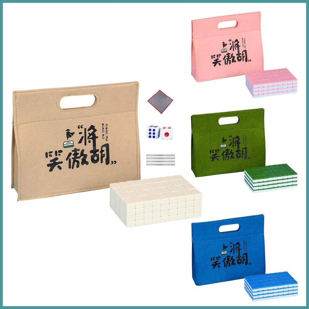 Mahjong Chinês Conjunto A Pequena Toalha De Mesa Saco De Transporte Dados Telha Régua Telhas Viagem Pacote Para Amigo he