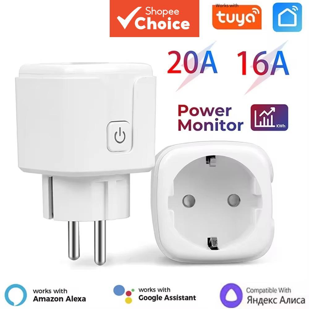 Tomada Inteligente AXUS EU WiFi 16A/20A com Monitoramento de Energia, Temporizador e Controle por Voz, compatível com o
