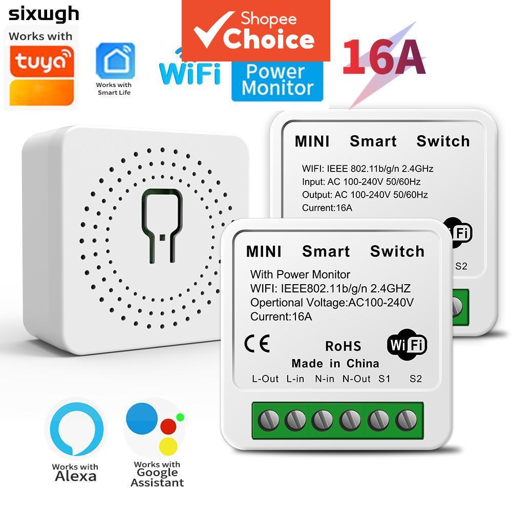 Interruptor Inteligente Mini com Monitoramento de Energia 16A, Temporizador e Agendamento, Controle por App Smart Life,